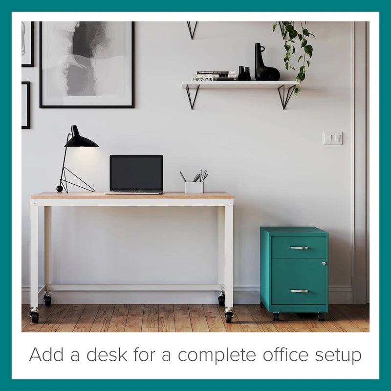 Classeur vertical mobile à deux tiroirs, largeur courrier, profondeur 45 cm