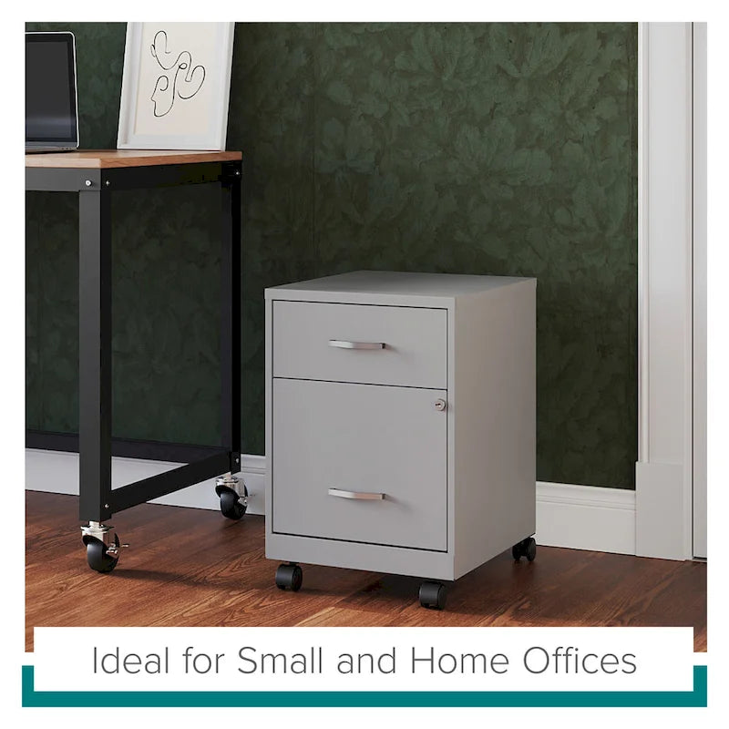 Classeur vertical mobile à deux tiroirs, largeur courrier, profondeur 45 cm