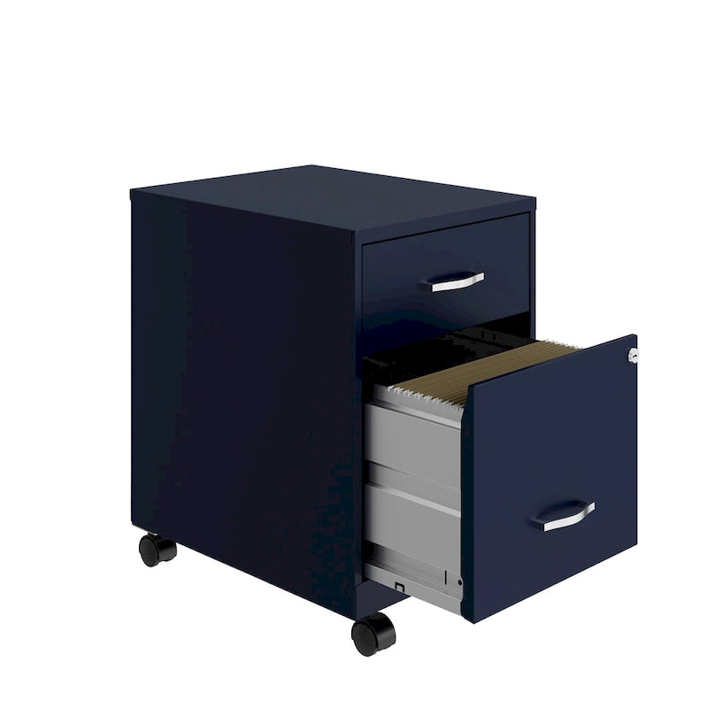 Classeur vertical mobile à deux tiroirs, largeur courrier, profondeur 45 cm