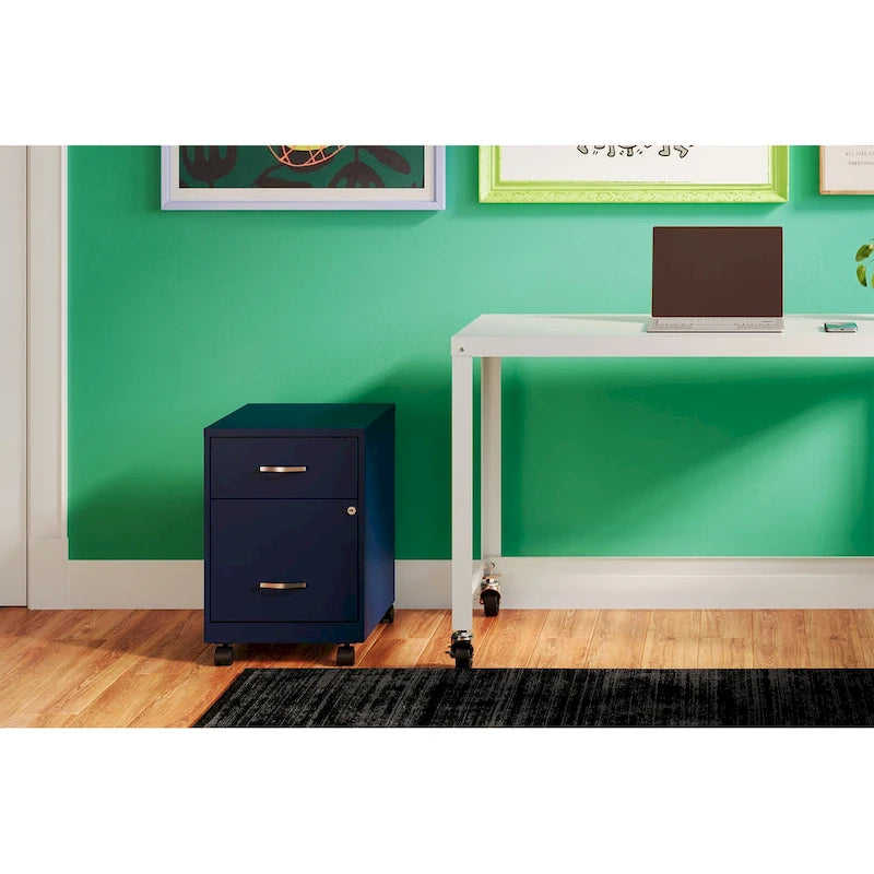 Classeur vertical mobile à deux tiroirs, largeur courrier, profondeur 45 cm