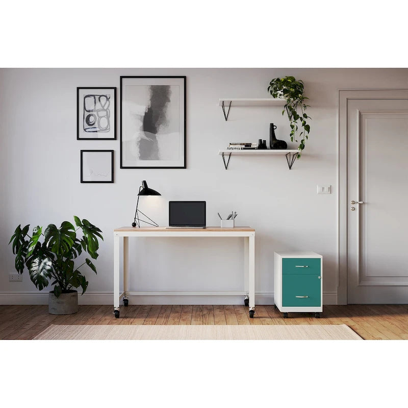 Classeur vertical mobile à deux tiroirs, largeur courrier, profondeur 45 cm