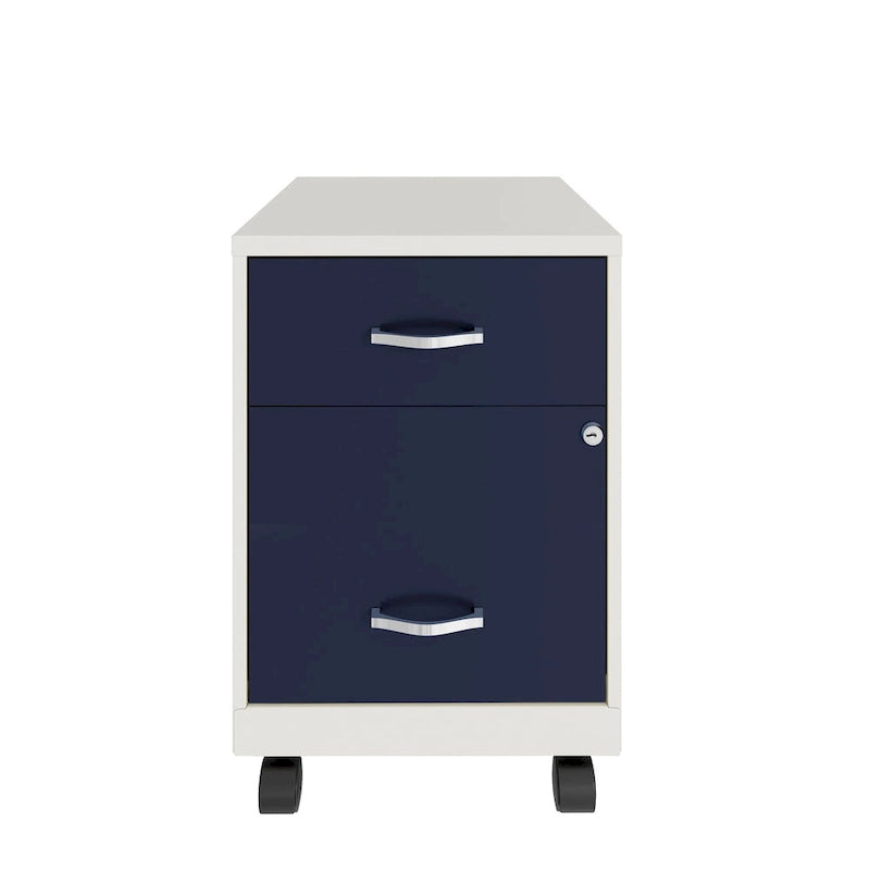 Classeur vertical mobile à deux tiroirs, largeur courrier, profondeur 45 cm