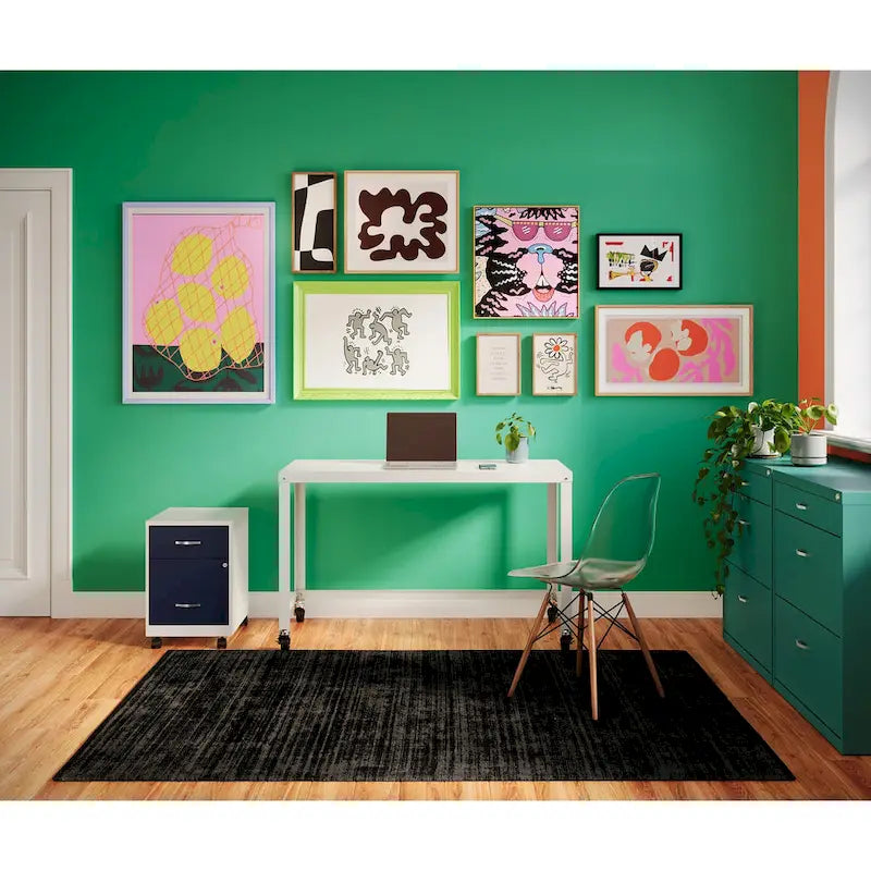 Classeur vertical mobile à deux tiroirs, largeur courrier, profondeur 45 cm