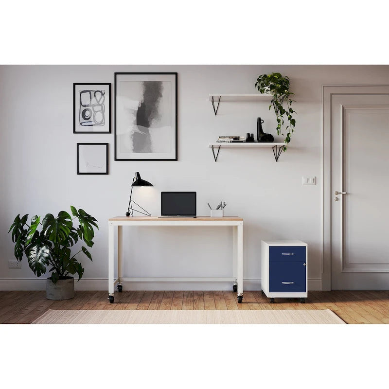 Classeur vertical mobile à deux tiroirs, largeur courrier, profondeur 45 cm