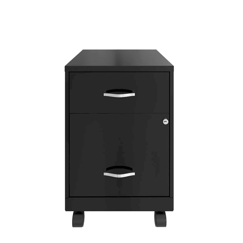 Classeur vertical mobile à deux tiroirs, largeur courrier, profondeur 45 cm