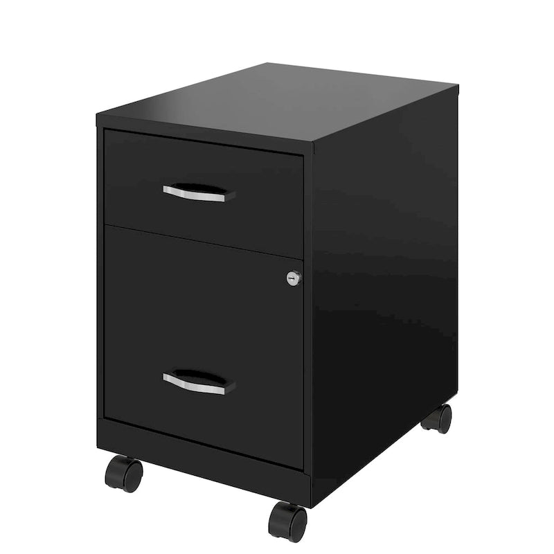 Classeur vertical mobile à deux tiroirs, largeur courrier, profondeur 45 cm