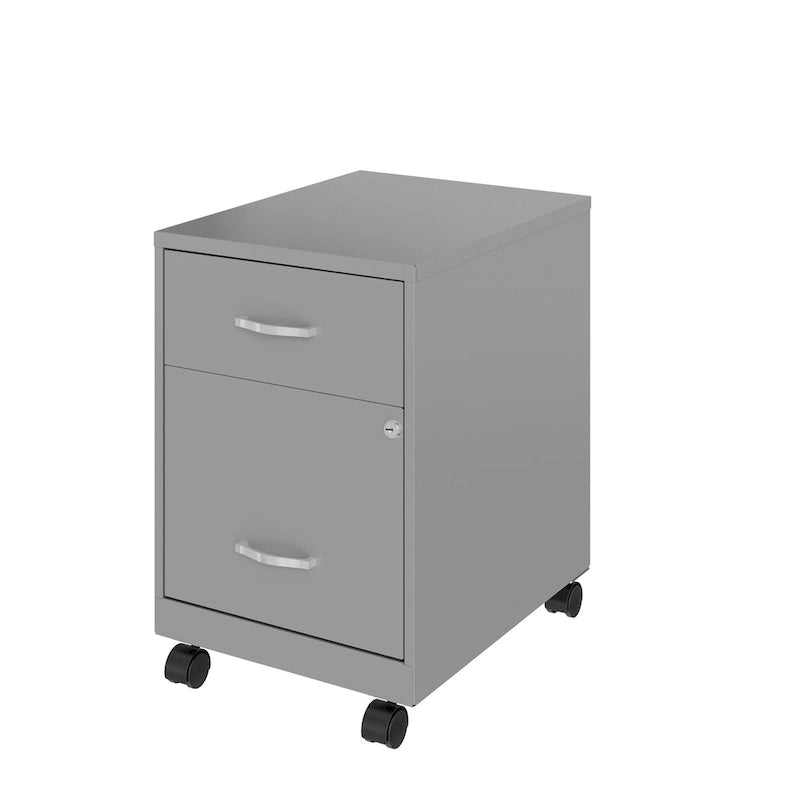 Classeur vertical mobile à deux tiroirs, largeur courrier, profondeur 45 cm