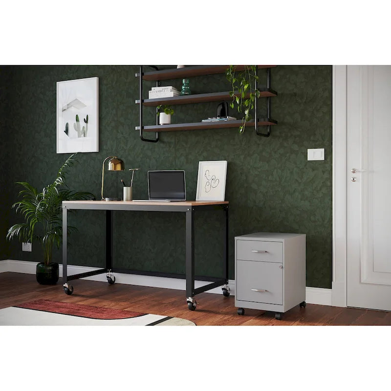 Classeur vertical mobile à deux tiroirs, largeur courrier, profondeur 45 cm