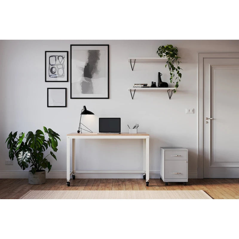 Classeur vertical mobile à deux tiroirs, largeur courrier, profondeur 45 cm