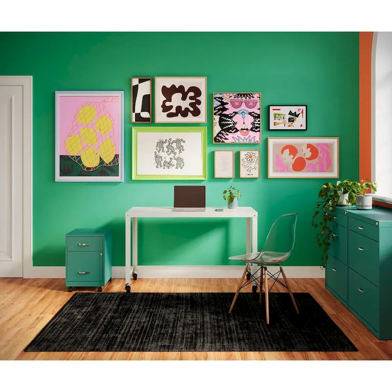 Classeur vertical mobile à deux tiroirs, largeur courrier, profondeur 45 cm