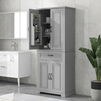 Meuble de rangement de salle de bain avec portes et tiroir, Espaces de rangement multiples, Étagère réglable