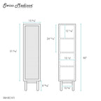 Meuble de rangement pour linge de maison Chêne, 15 L x 60 H x 15 P