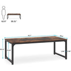 Table à manger rectangulaire moderne de 79 pouces pour 6 à 8 personnes - 78,74 L x 39,37 l x 30,31 H