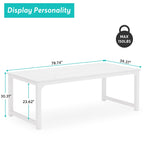 Table à manger rectangulaire moderne de 79 pouces pour 6 à 8 personnes - 78,74 L x 39,37 l x 30,31 H