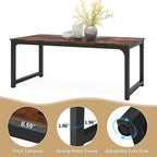 Table à manger rectangulaire moderne de 79 pouces pour 6 à 8 personnes - 78,74 L x 39,37 l x 30,31 H