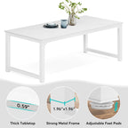 Table à manger rectangulaire moderne de 79 pouces pour 6 à 8 personnes - 78,74 L x 39,37 l x 30,31 H