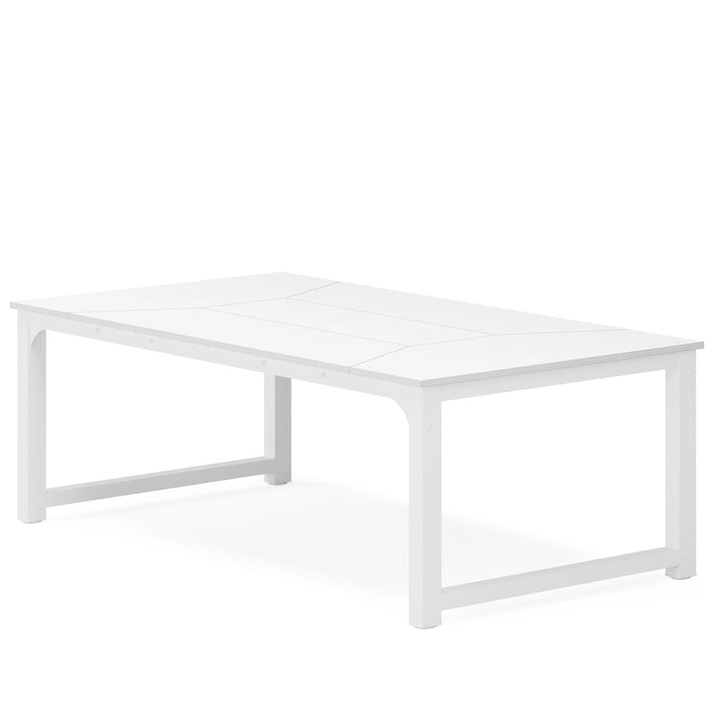 Table à manger rectangulaire moderne de 79 pouces pour 6 à 8 personnes - 78,74 L x 39,37 l x 30,31 H