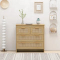 Commode de rangement en rotin tressé à quatre tiroirs — Convient pour les chambres à coucher, les salons, les salles à manger et les entrées