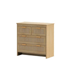 Commode de rangement en rotin tressé à quatre tiroirs — Convient pour les chambres à coucher, les salons, les salles à manger et les entrées