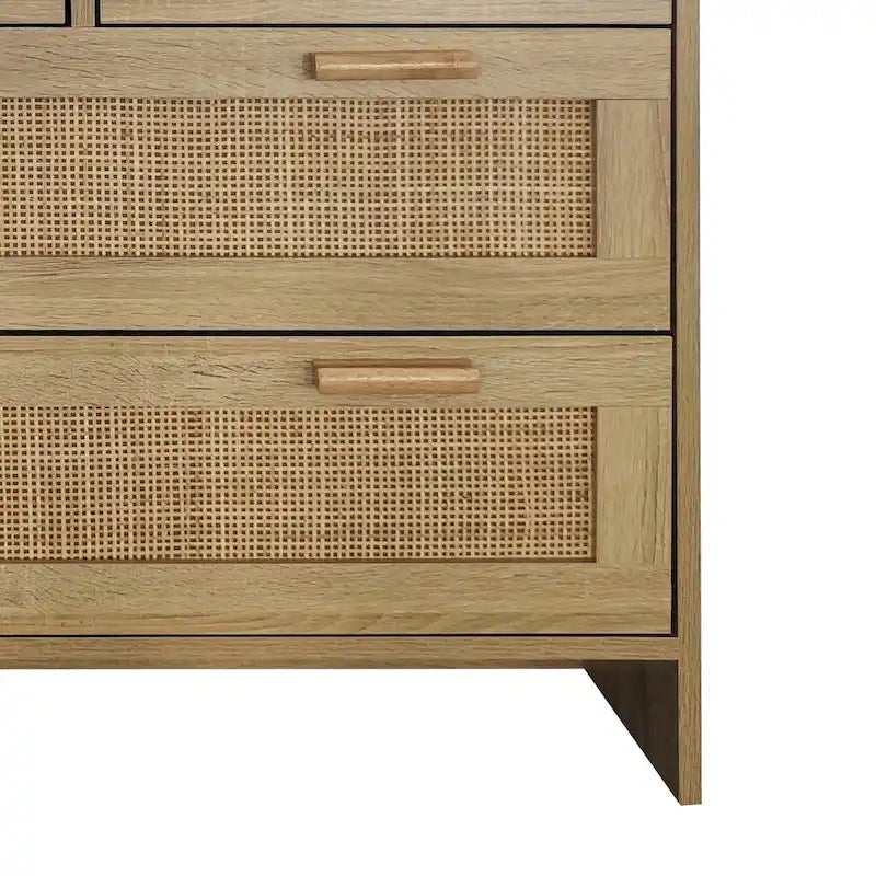 Commode de rangement en rotin tressé à quatre tiroirs — Convient pour les chambres à coucher, les salons, les salles à manger et les entrées