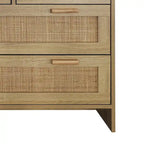 Commode de rangement en rotin tressé à quatre tiroirs — Convient pour les chambres à coucher, les salons, les salles à manger et les entrées