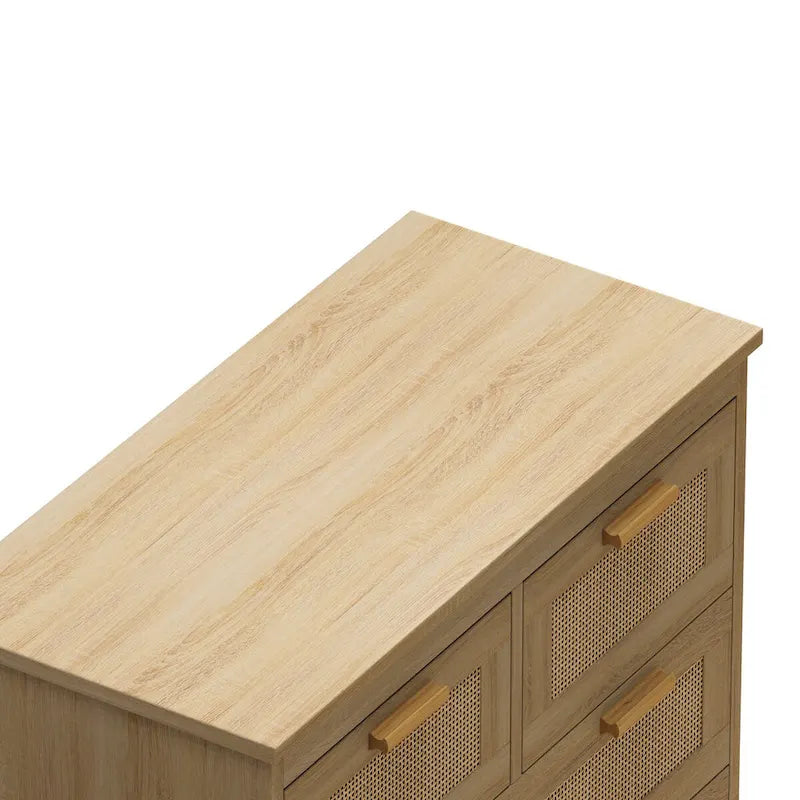 Commode de rangement en rotin tressé à quatre tiroirs — Convient pour les chambres à coucher, les salons, les salles à manger et les entrées