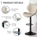 Lot de 2 tabourets de bar modernes en tissu avec cadre en fer