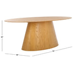Table de salle à manger ovale en bois naturel – 200 cm de large x 117 cm de profondeur x 76 cm de haut